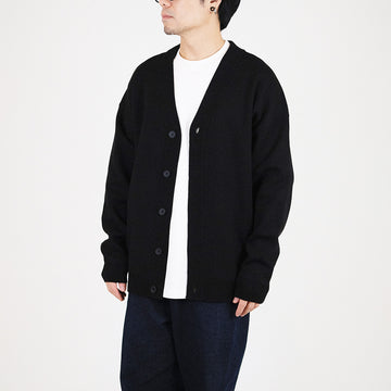 Men Oversized Cardigan - Black - SM2308121D