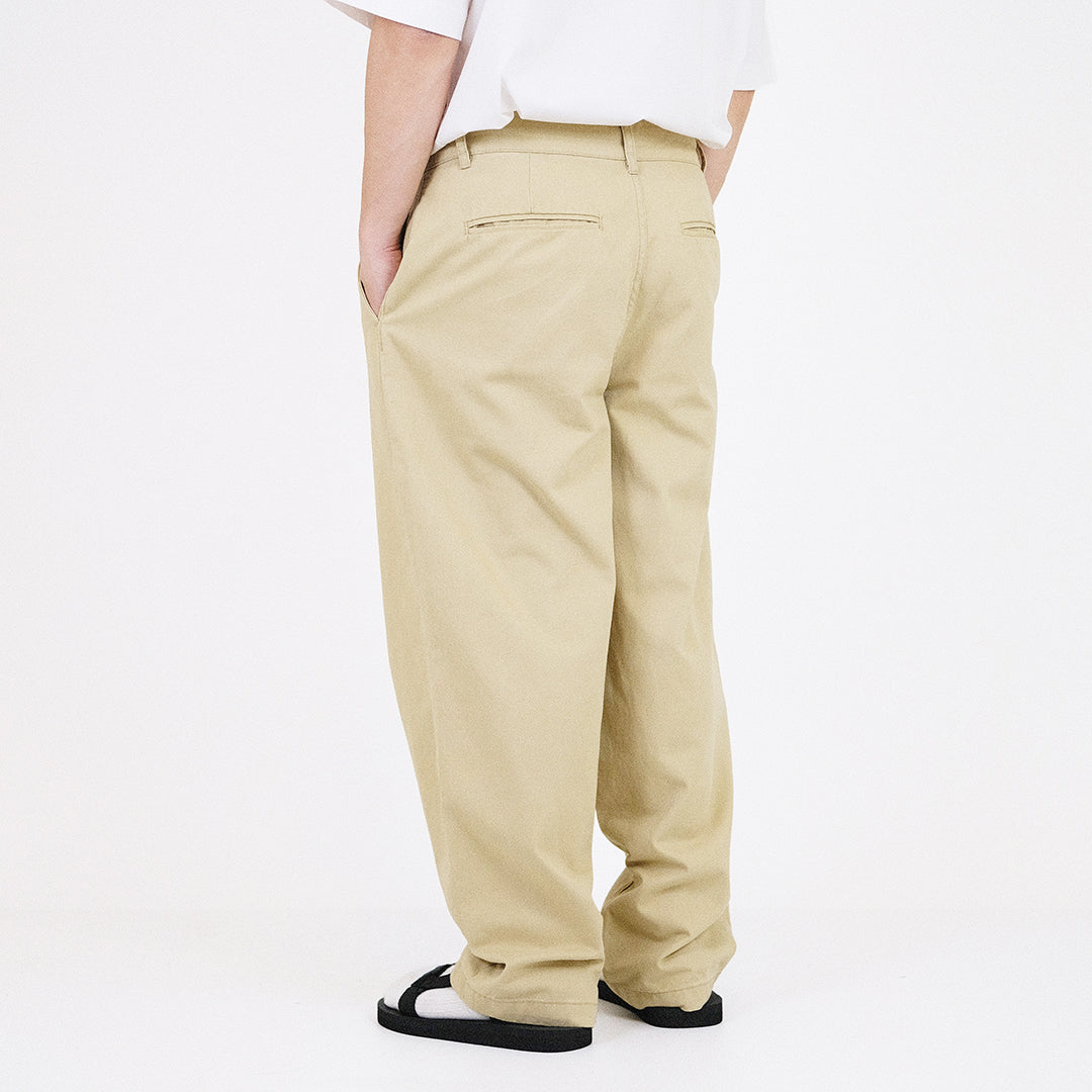 Men Wide Leg Cropped Pants - Khaki - SM2308123A