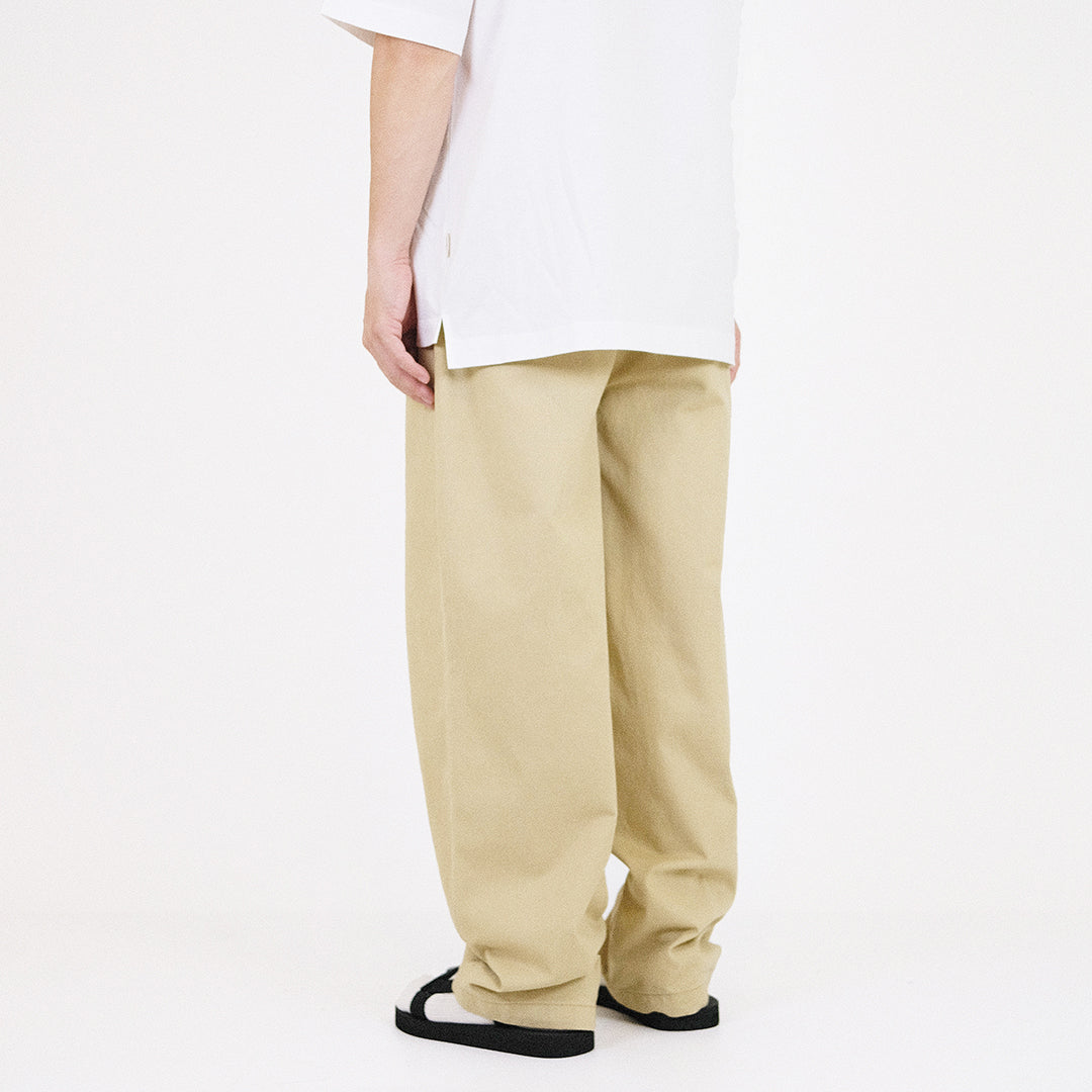 Men Wide Leg Cropped Pants - Khaki - SM2308123A