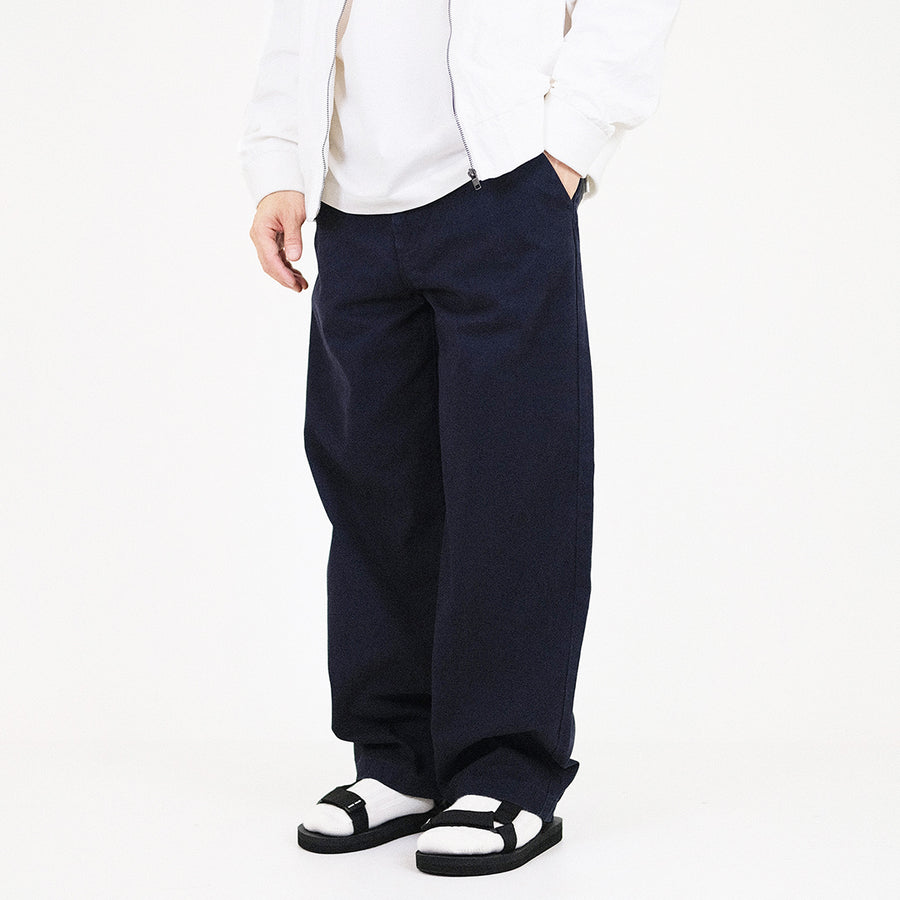 Men Wide Leg Cropped Pants - Navy - SM2308123B