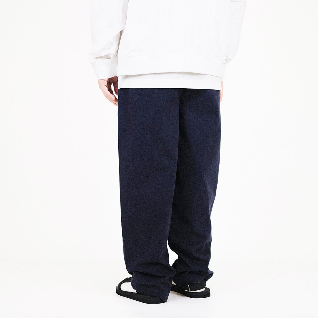 Men Wide Leg Cropped Pants - Navy - SM2308123B