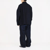 Men Oversized Shirt - Dark Blue - SM2308124B