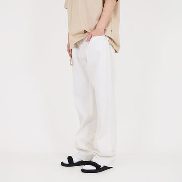 Men Straight Cut Long Jeans With Belt - Off White - SM2308125A