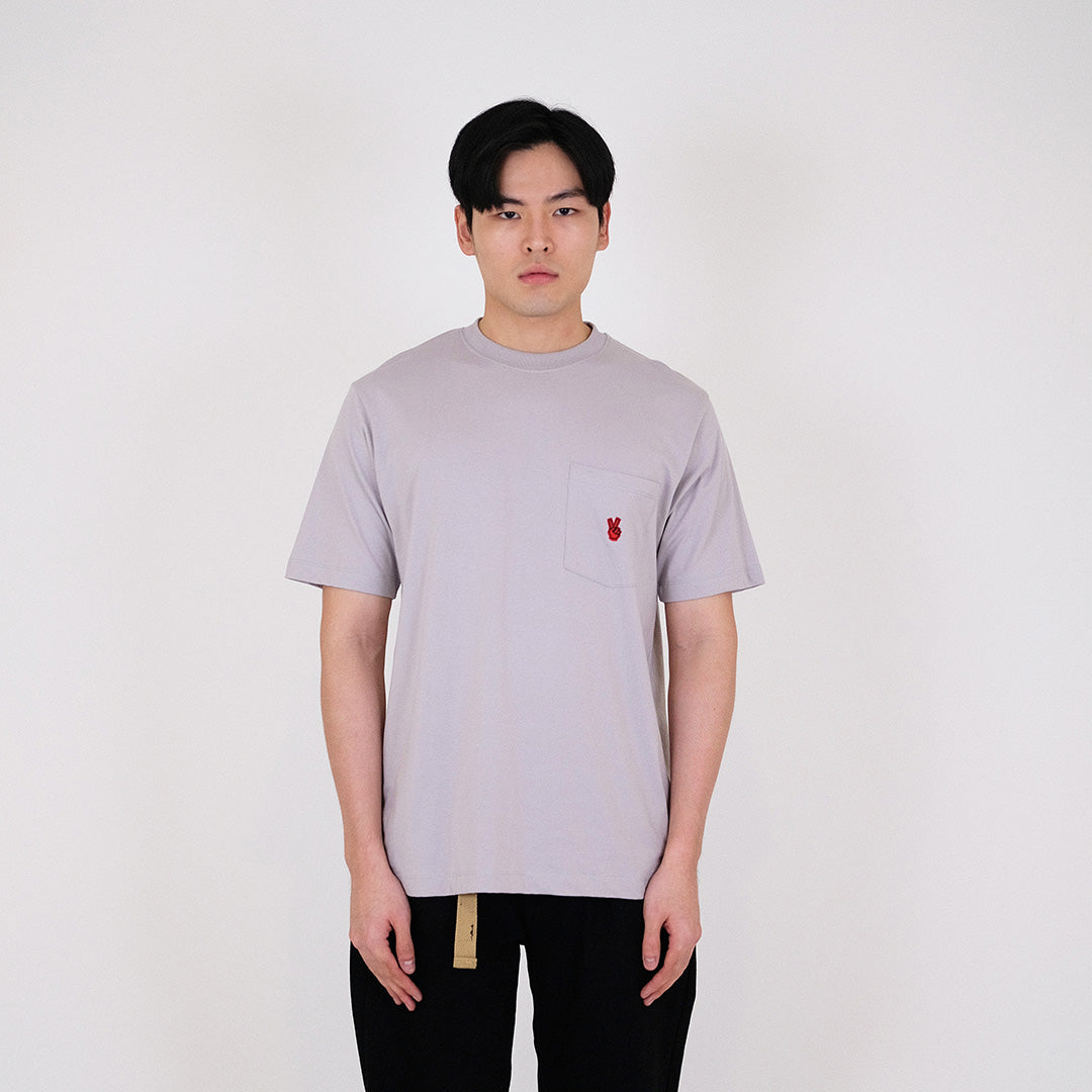 Men Graphic Tee - Light Grey - SM2309108A