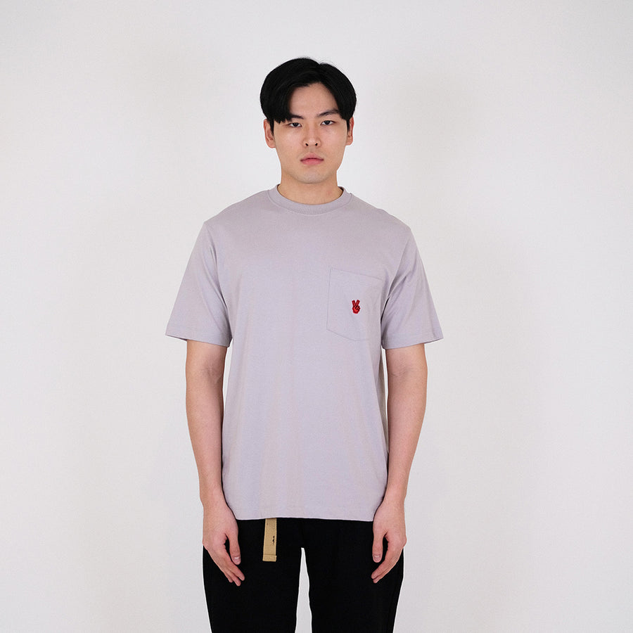 Men Graphic Tee - Light Grey - SM2309108A