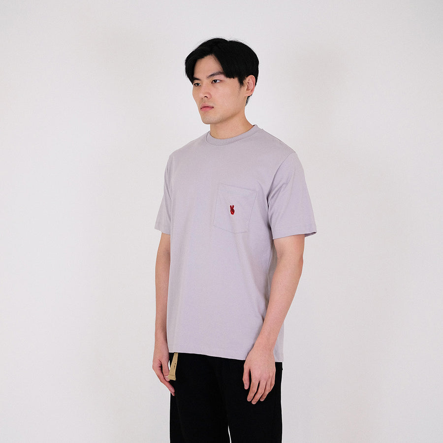 Men Graphic Tee - Light Grey - SM2309108A