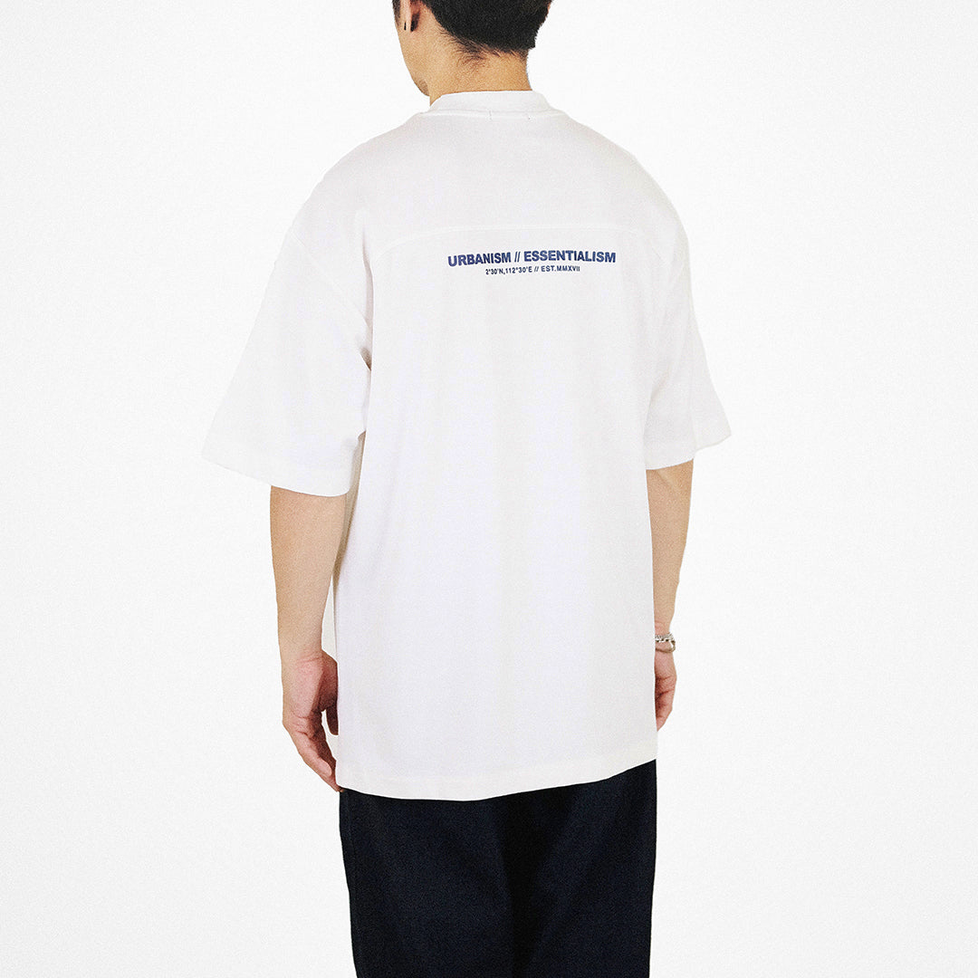 Men Printed Oversized Tee - Off White - SM2309129A