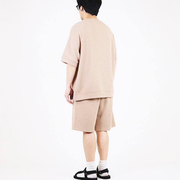 Men Oversized Waffle Top - Khaki - SM2309130B