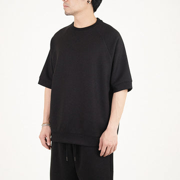 Men Oversized Waffle Top - Black - SM2309130F