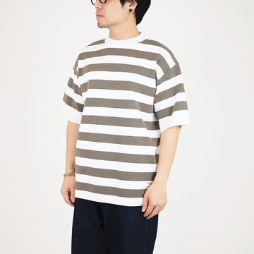 Men Oversized Stripe Sweater - Army Green - SM2309132B