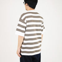 Men Oversized Stripe Sweater - Army Green - SM2309132B