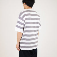 Men Oversized Stripe Sweater - Grey - SM2309132C