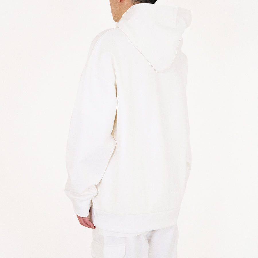 Men Printed Oversized Hoodie - Off White - SM2309135A