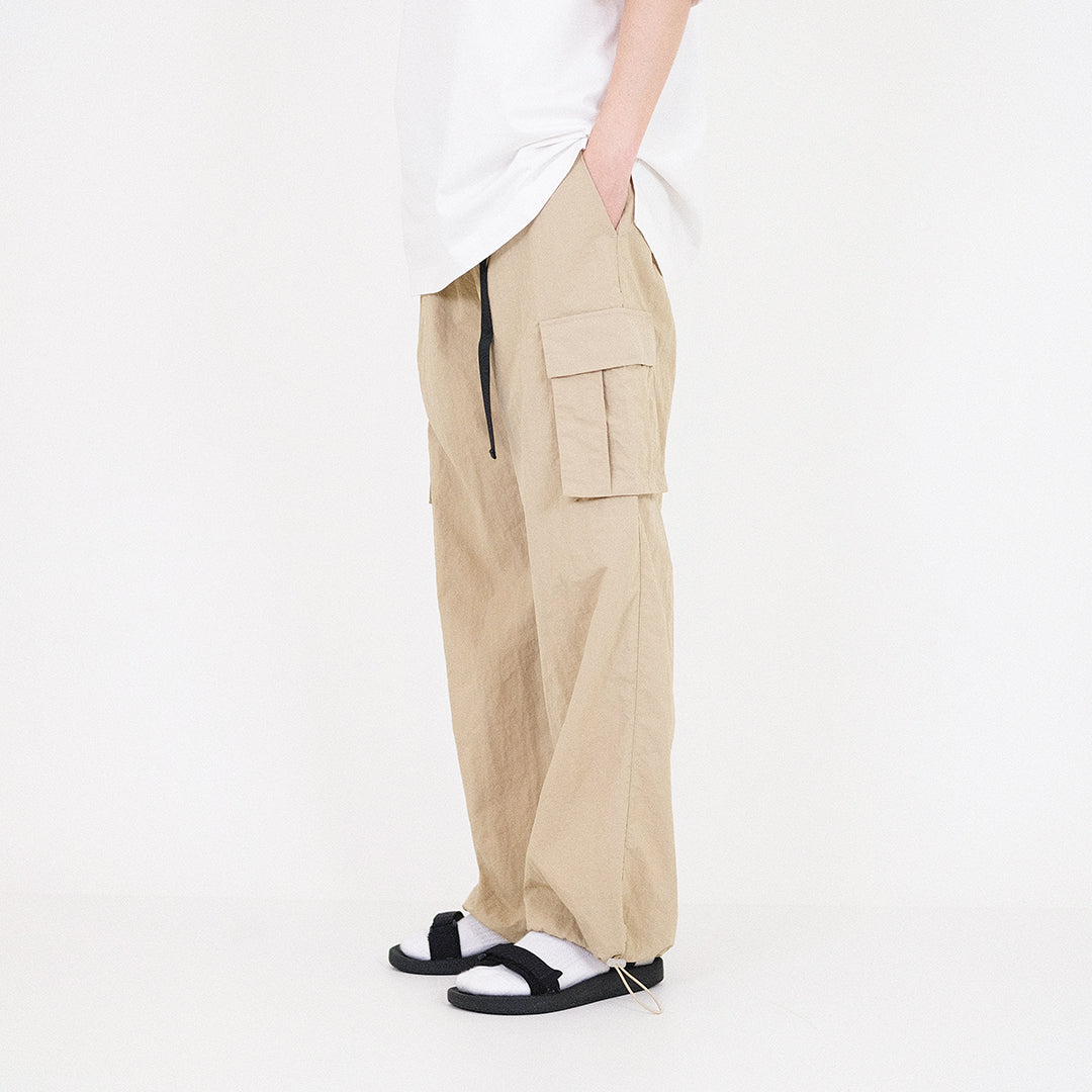 Men Nylon Joggers - Beige - SM2309138A