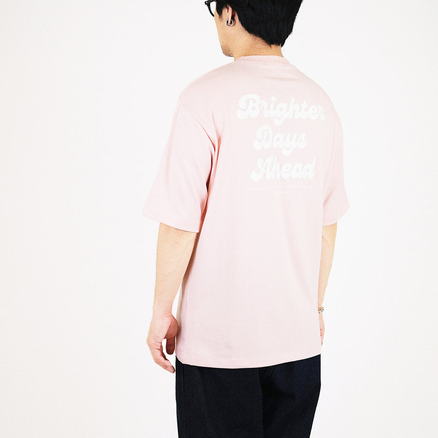 Men Printed Oversized Tee - Light Pink - SM2310145B