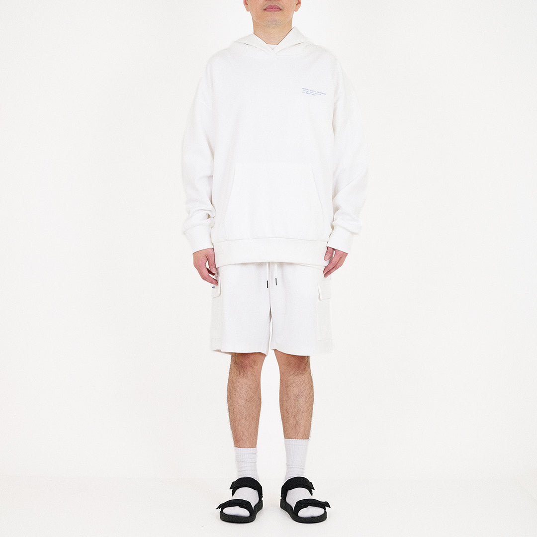 Men Printed Oversized Hoodie - Off White - SM2310146A