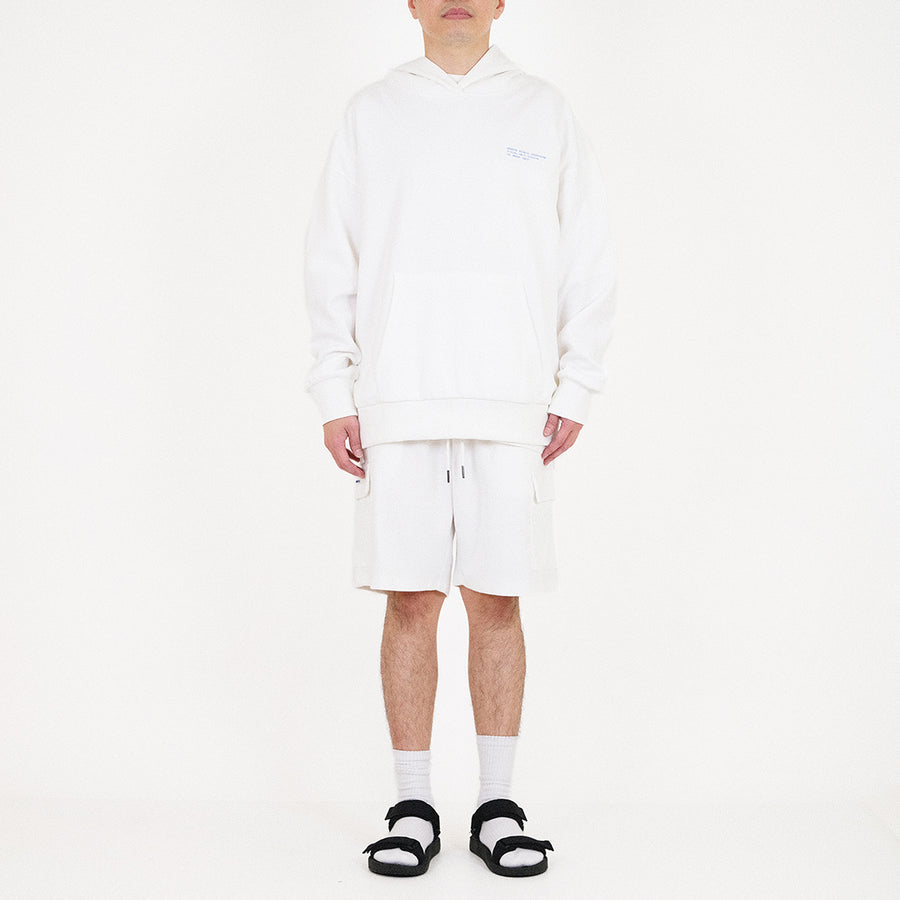 Men Printed Oversized Hoodie - Off White - SM2310146A