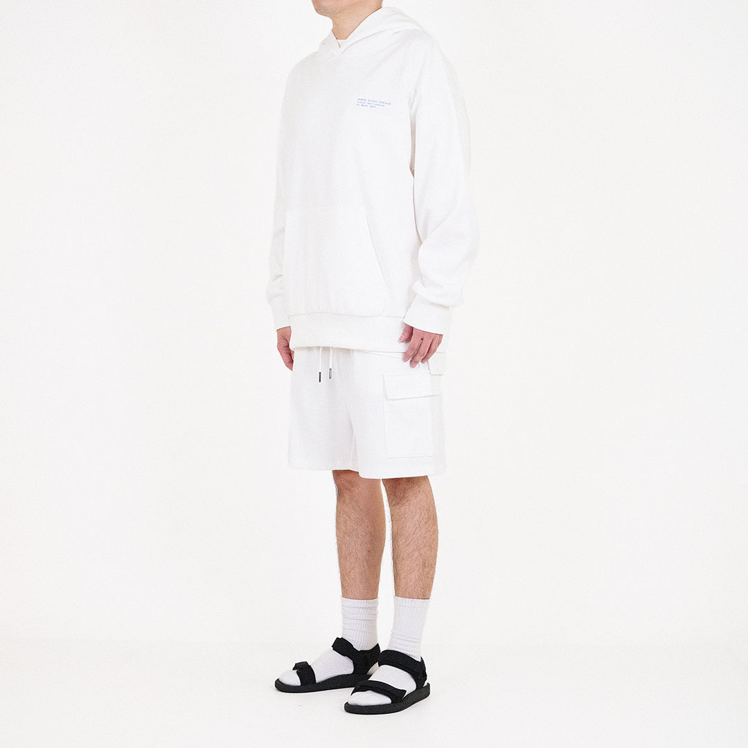 Men Printed Oversized Hoodie - Off White - SM2310146A