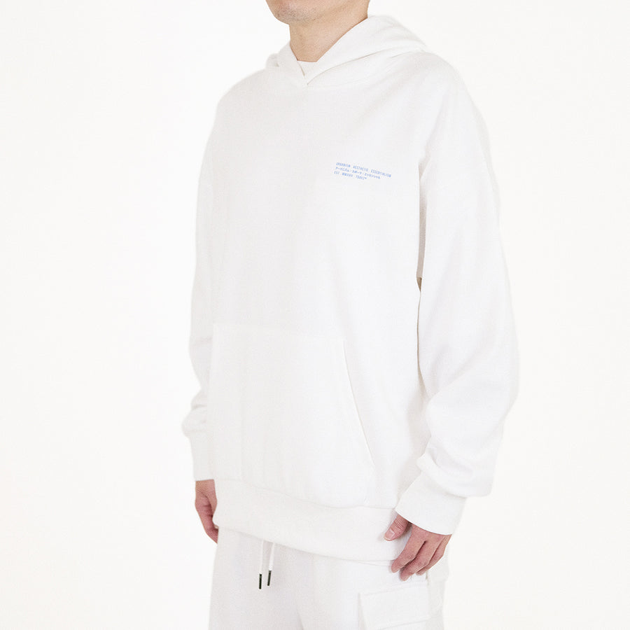 Men Printed Oversized Hoodie - Off White - SM2310146A