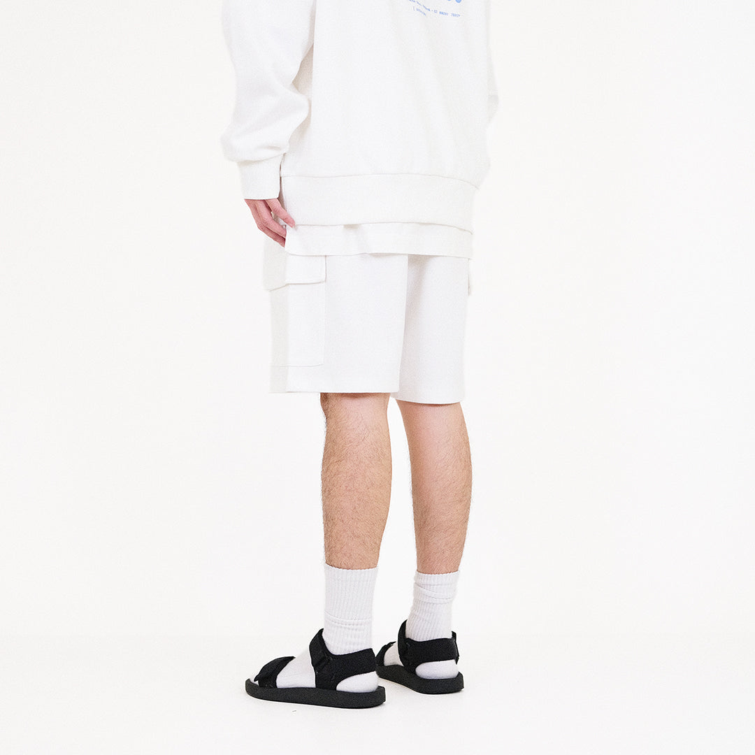 Men Cargo Sweat-Shorts - Off White - SM2310147A