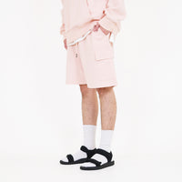 Men Cargo Sweat-Shorts - Light Pink - SM2310147B