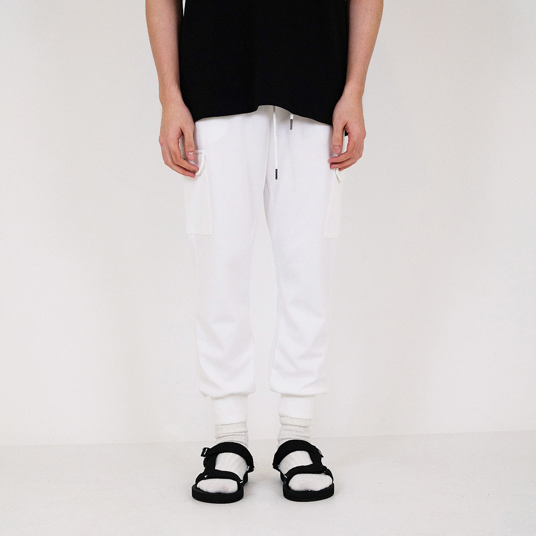 Men Cargo Sweatpants - Off White - SM2310148A