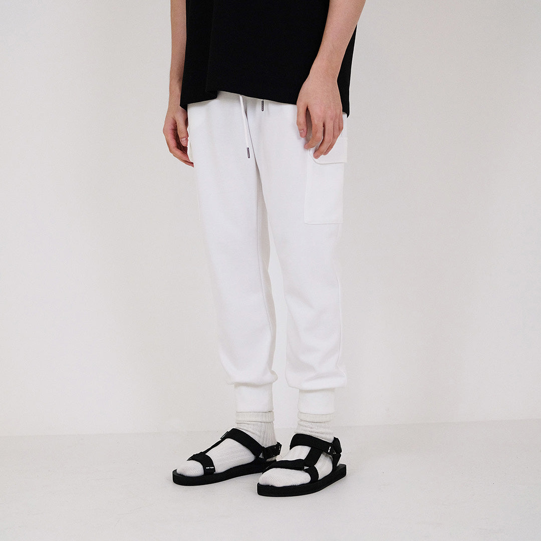 Men Cargo Sweatpants - Off White - SM2310148A