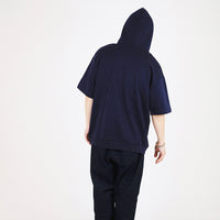 Men Printed Oversized Hoodie - Dark Blue - SM2310152C