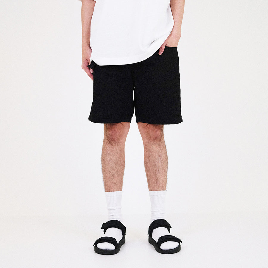 Men Skinny Fit Twill Shorts With Belt - Black - SM2310156D