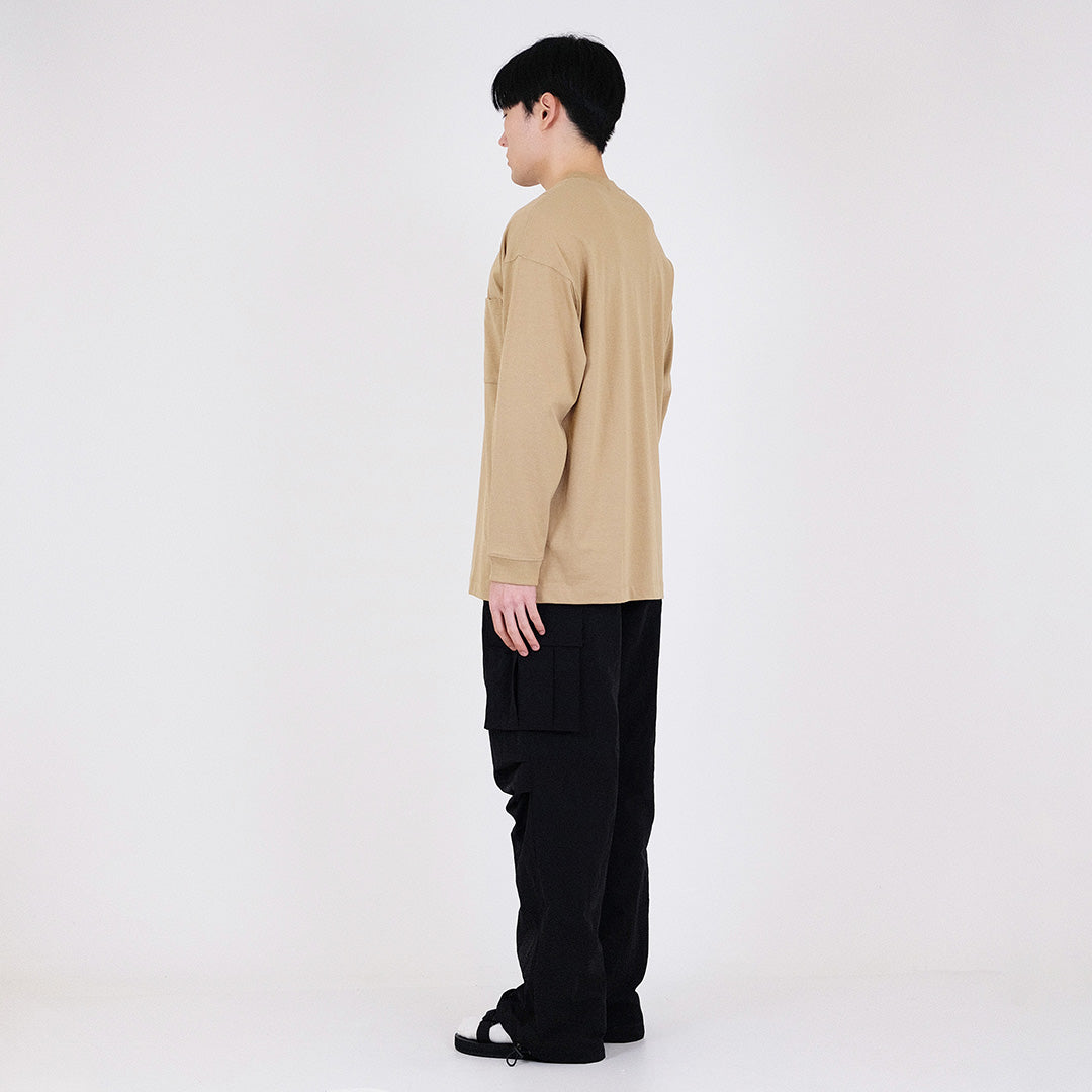 Men Oversized Sweatshirt - Latte - SM2311165B