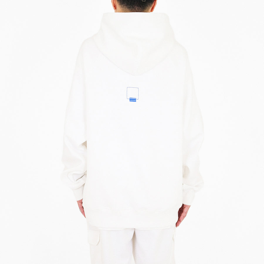 Men Printed Oversized Hoodie - Off White - SM2311168A