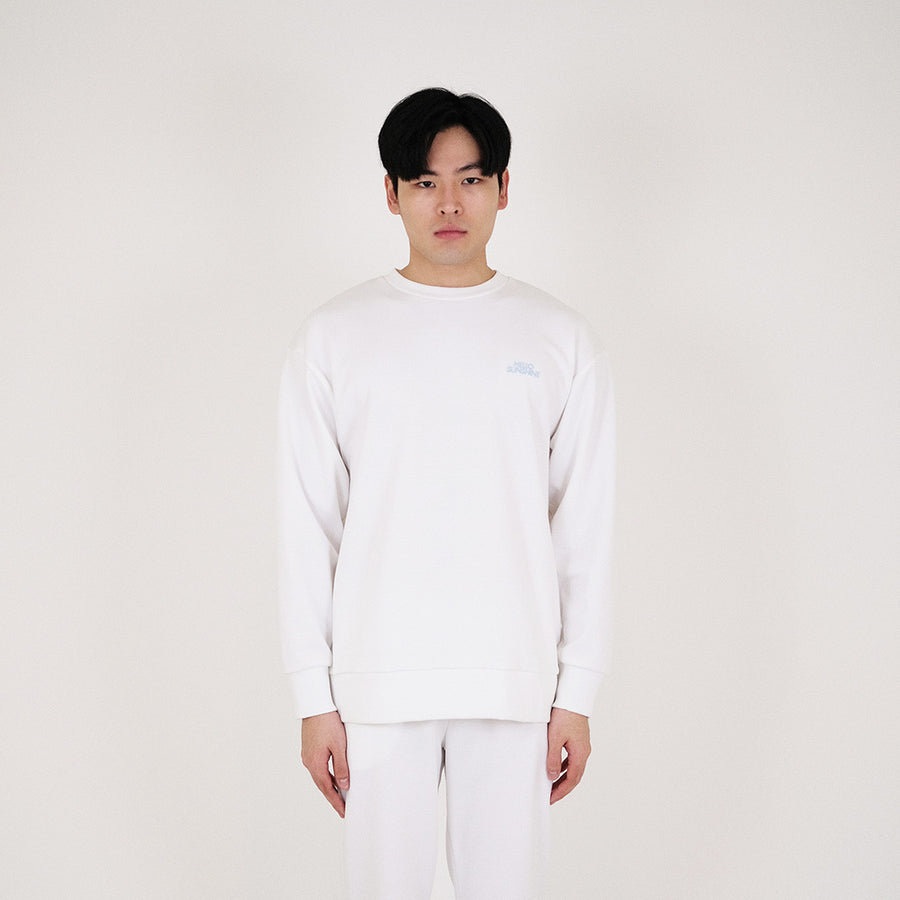 Men Embroidery Oversized Sweatshirt - Off White - SM2311170A