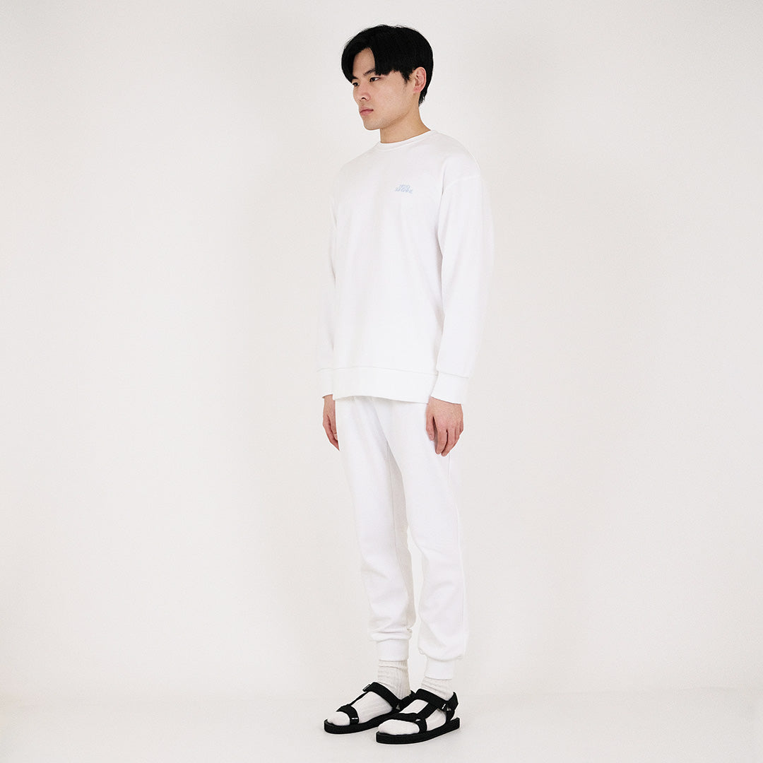 Men Embroidery Oversized Sweatshirt - Off White - SM2311170A