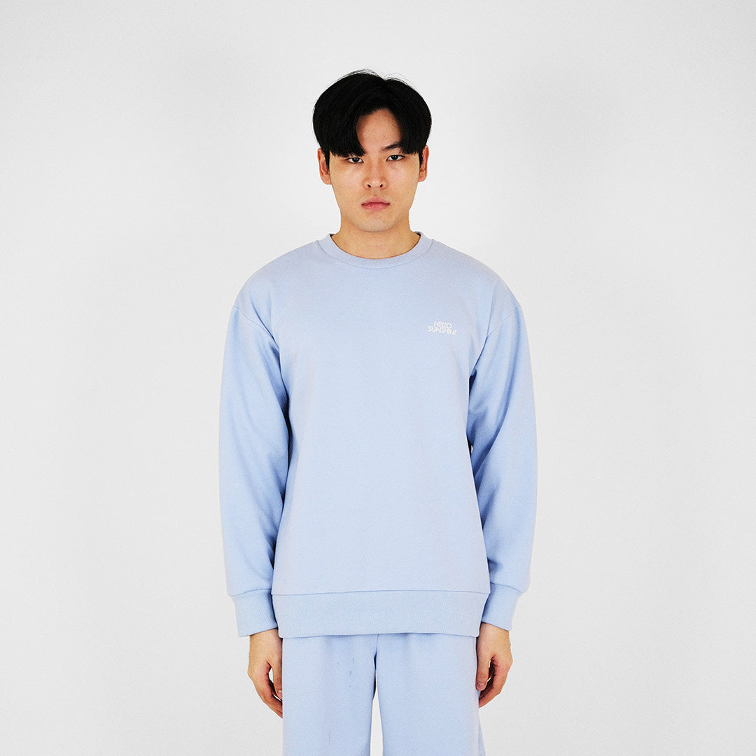 Men Embroidery Oversized Sweatshirt - Light Blue - SM2311170B