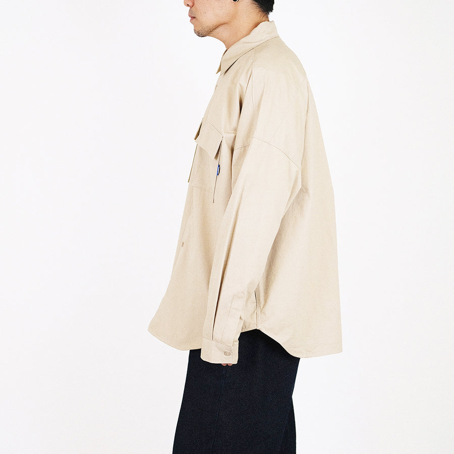 Men Oversized Shirt - Beige - SM2311171B