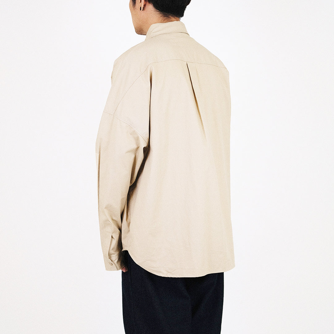 Men Oversized Shirt - Beige - SM2311171B