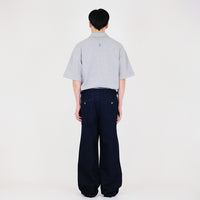 Men Wide Leg Long Jeans - Dark Blue - SM2311177B