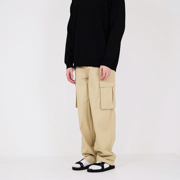 Men Wide Leg Cargo Long Pants - Khaki - SM2311179A