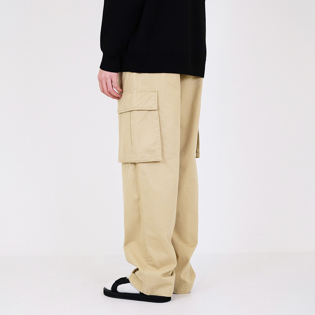 Men Wide Leg Cargo Long Pants - Khaki - SM2311179A