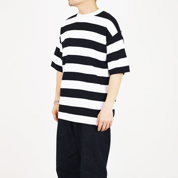 Men Oversized Stripe Sweater - Navy - SM2312187D