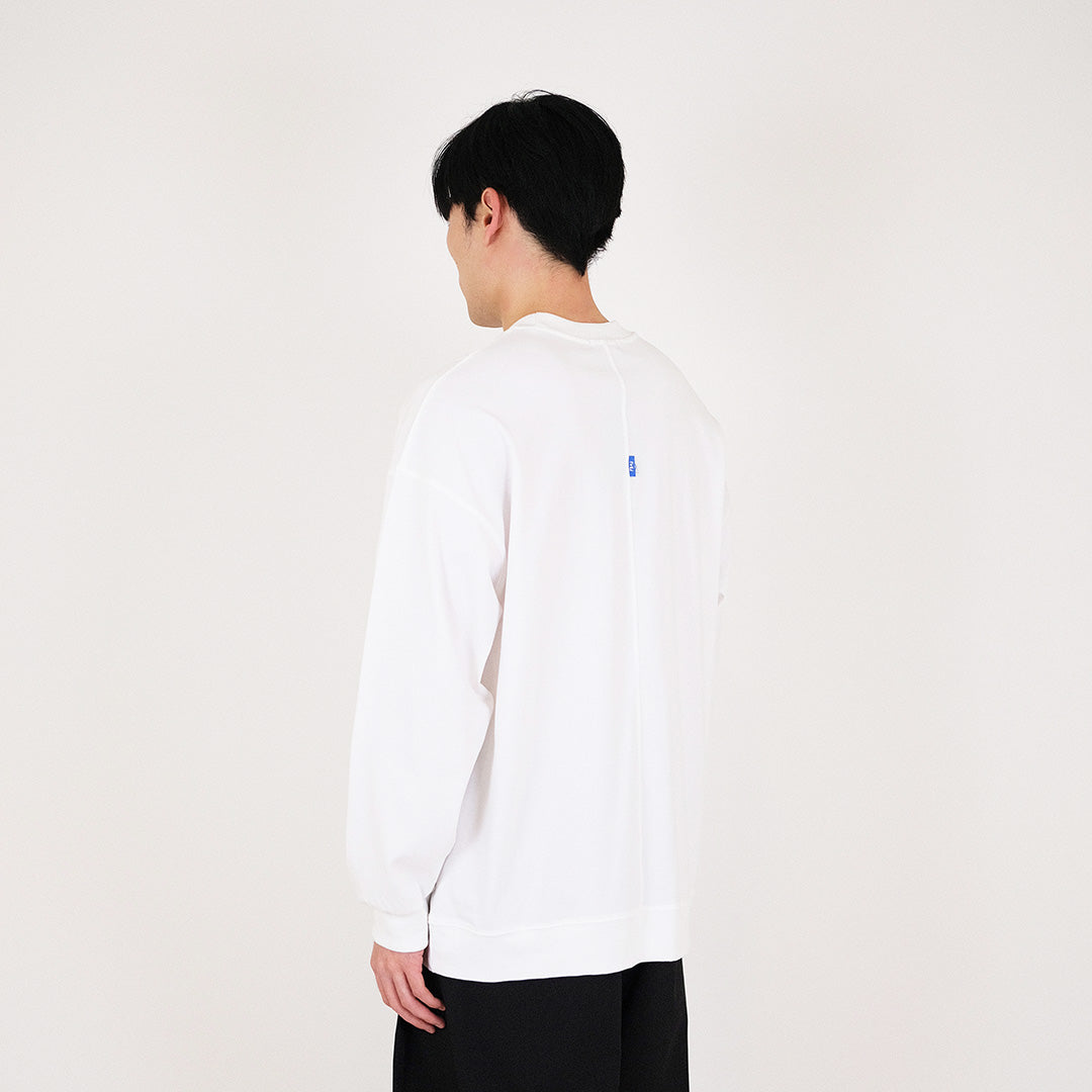Men Oversized Long Sleeve Top - Off White - SM2312190A