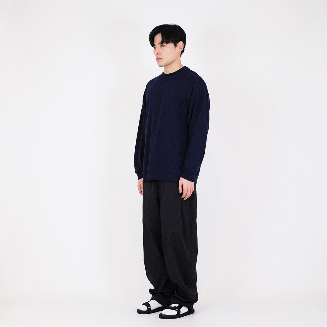 Men Oversized Long Sleeve Top - Navy - SM2312190C