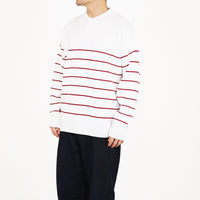 Men Oversized Polo Sweater - Red - SM2312191B