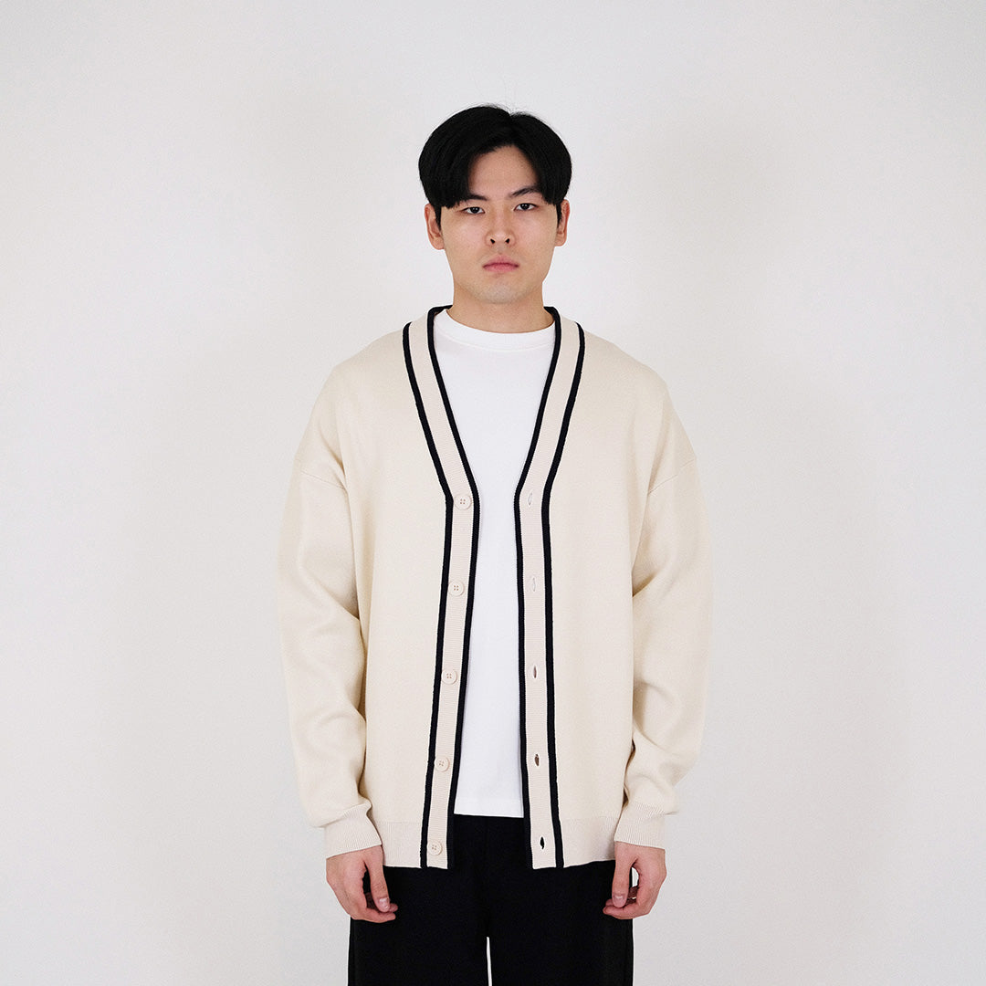 Men Oversized Cardigan - Sand - SM2312192A
