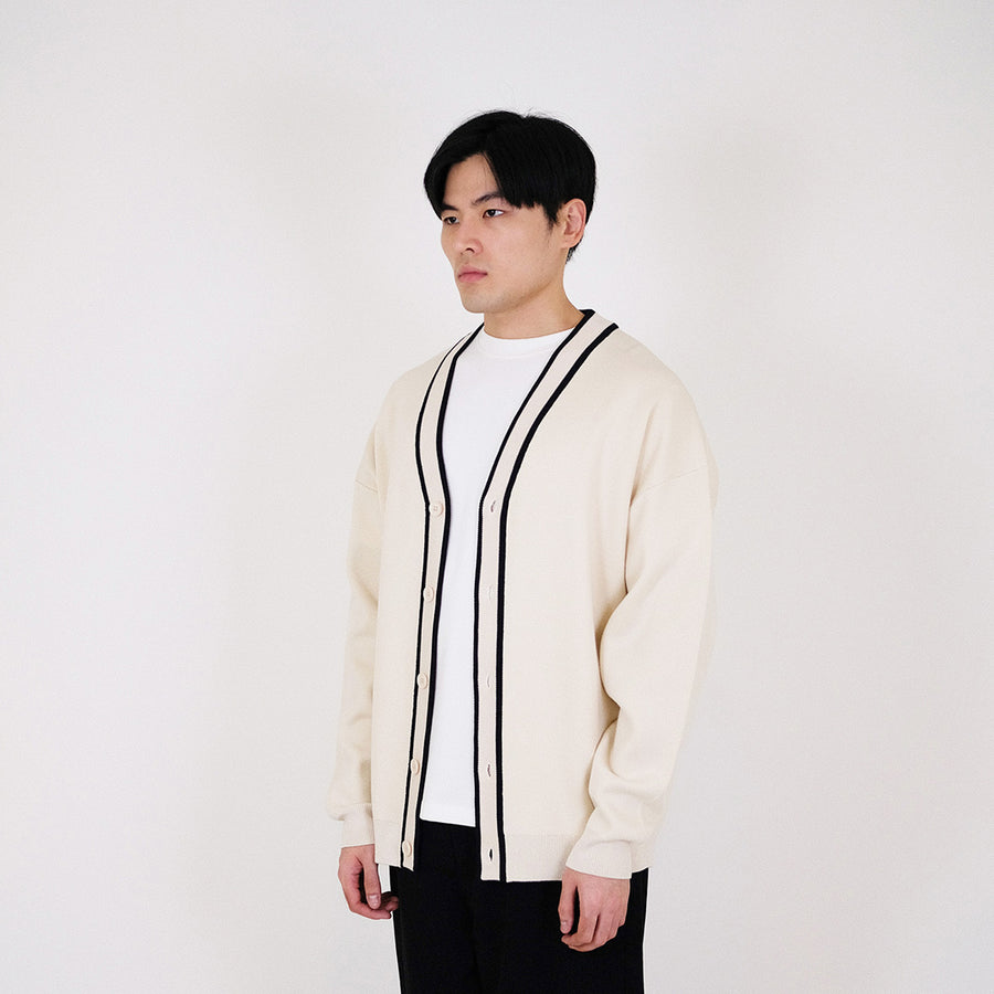 Men Oversized Cardigan - Sand - SM2312192A