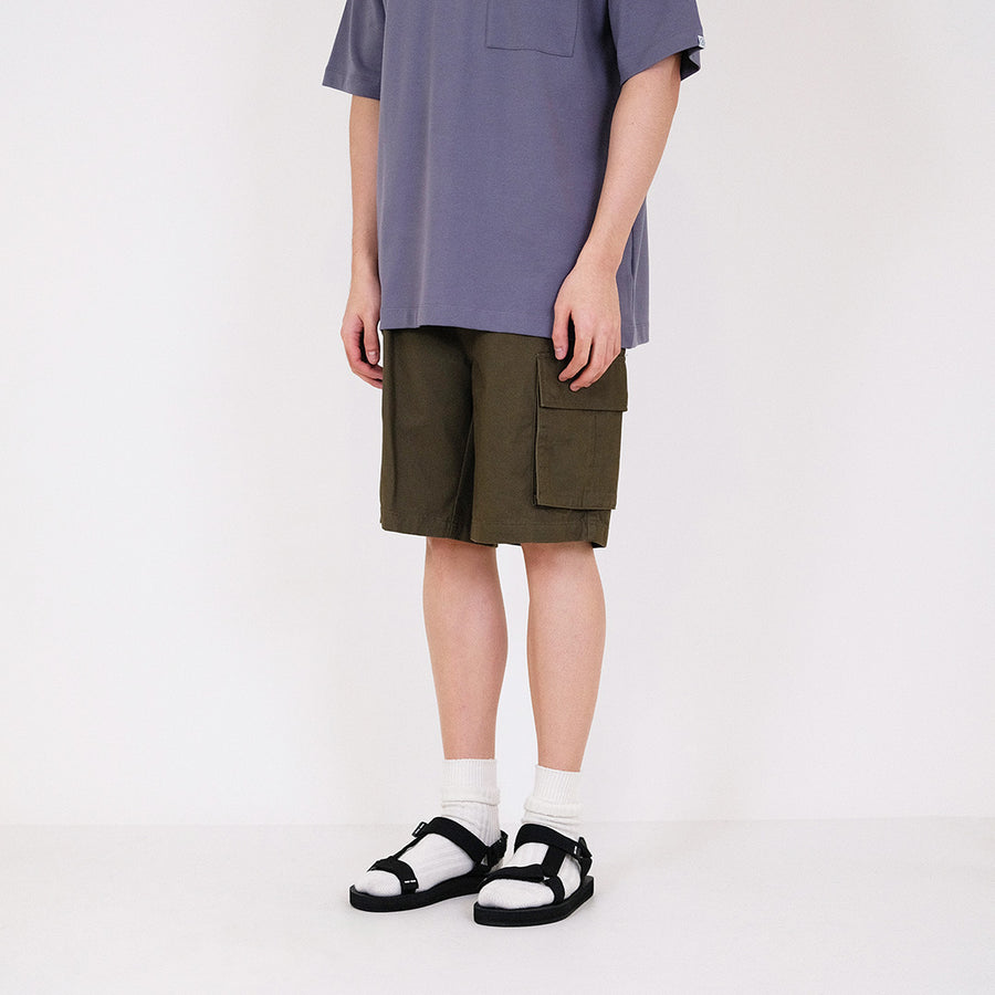 Men Slim Fit Twill Cargo Shorts - Army Green - SM2312194C