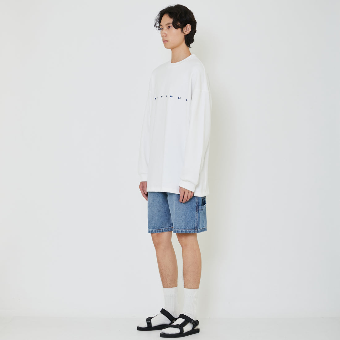 Men Embroidery Oversized Top - Off White - SM2401006A