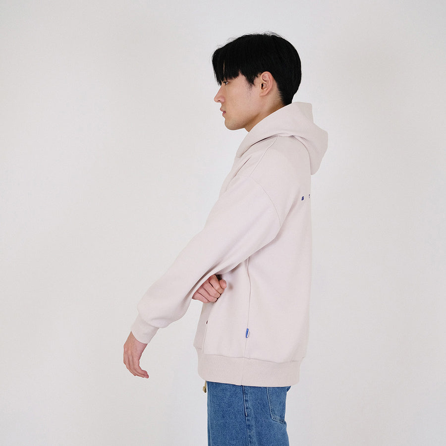 Men Printed Oversized Hoodie - Sand - SM2401009A