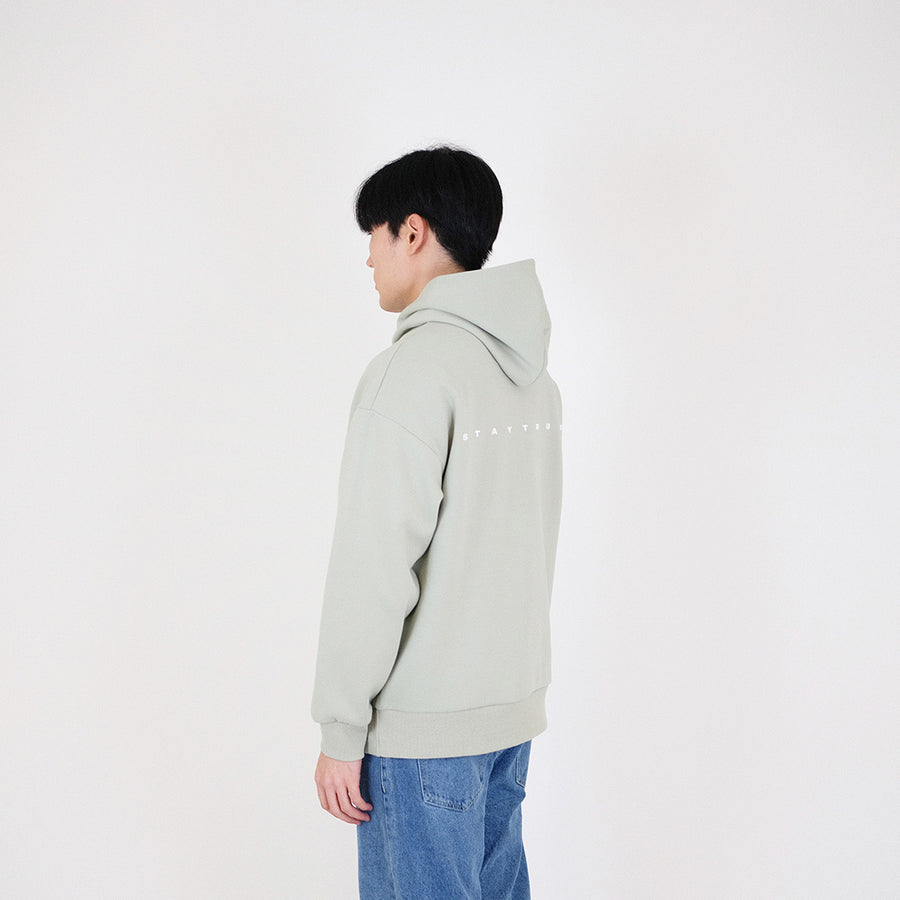 Men Printed Oversized Hoodie - Mint - SM2401009B