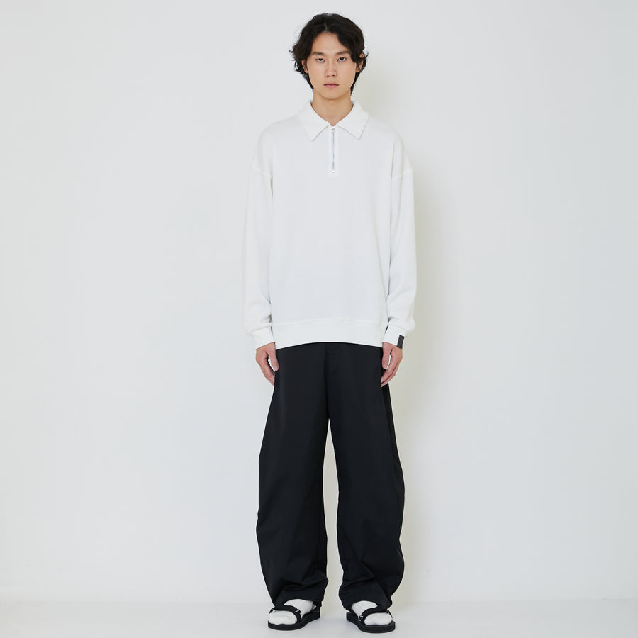 Men Oversized Polo Sweatshirt - Off White - SM2401010A